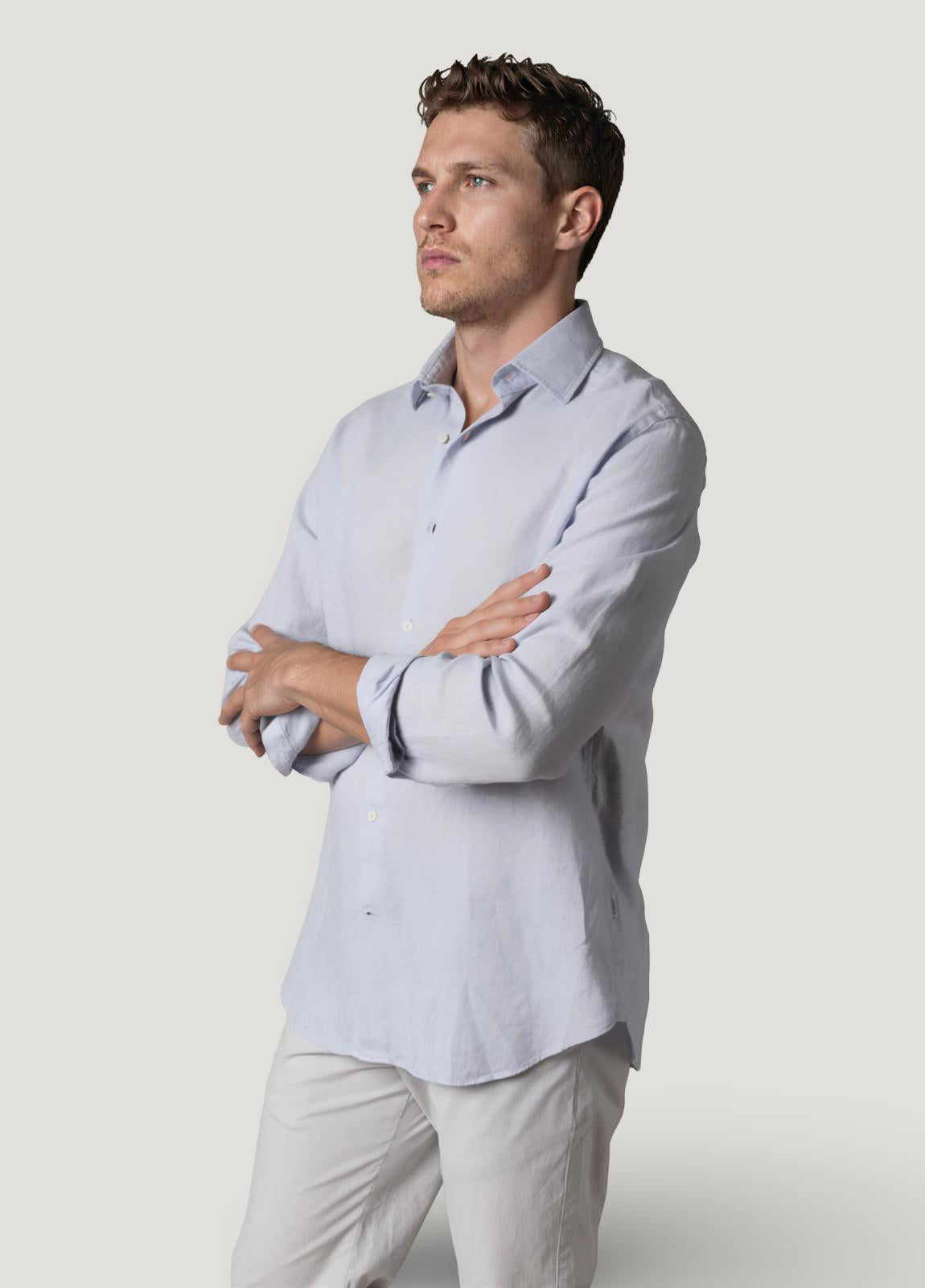 Sky blue linen shirt