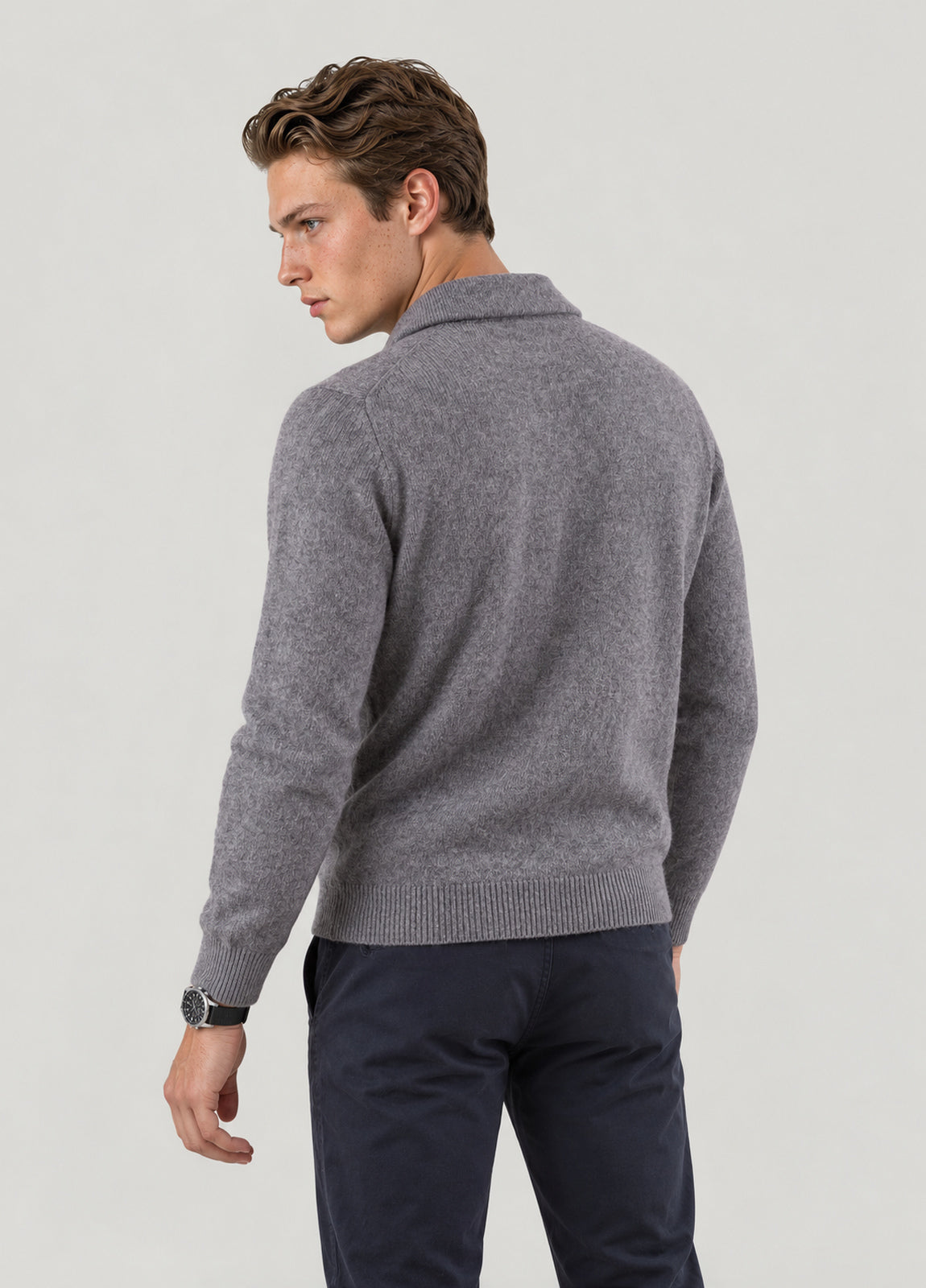 Cardigan jaspeado gris