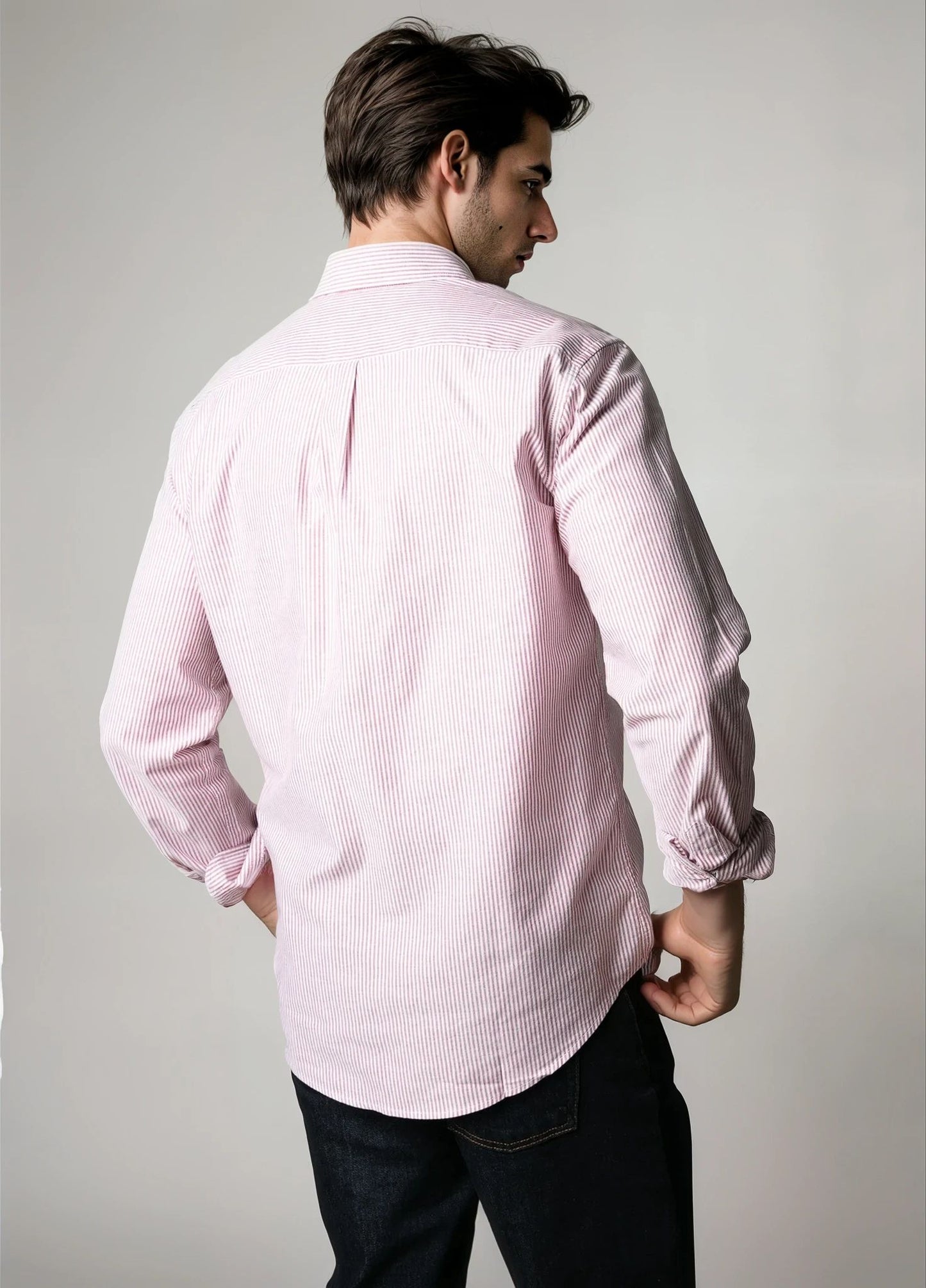 Camisa sport rayas granate