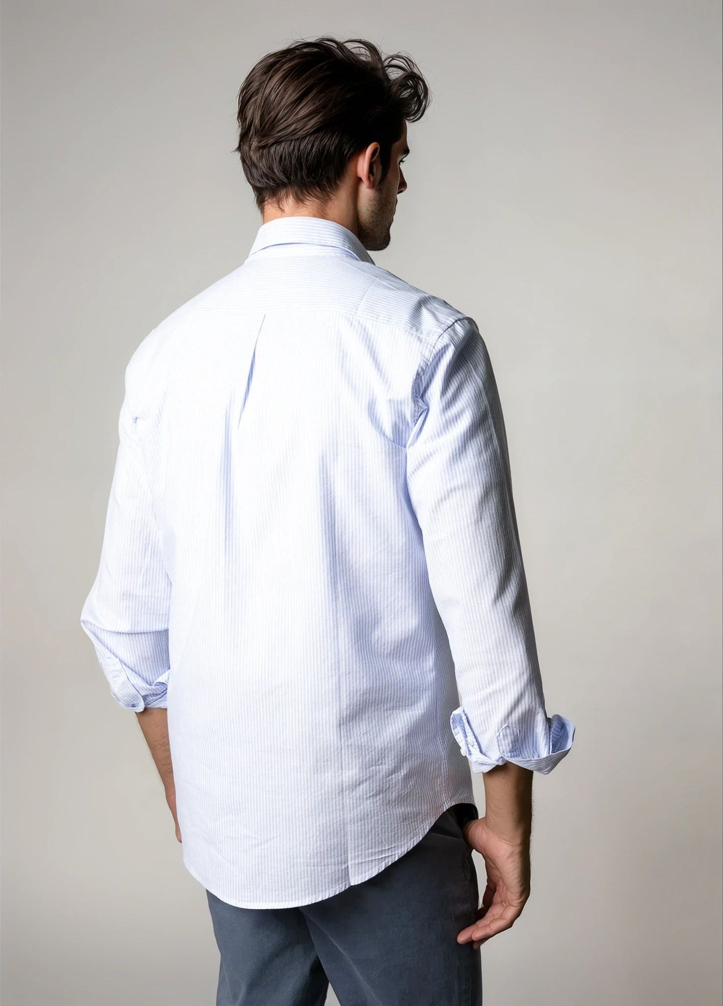 Camisa sport rayas celeste