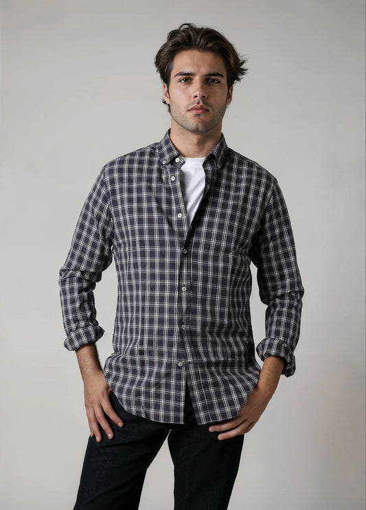 Camisa sport cuadrito azul