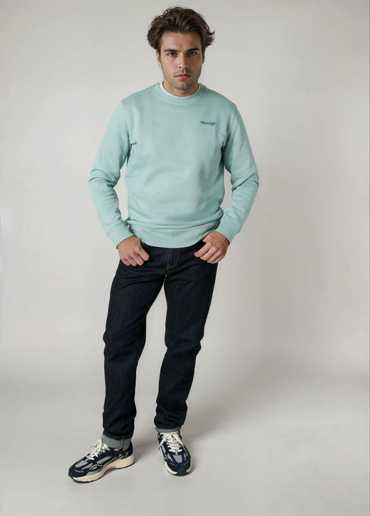 Felpa cuello redondo verde agua