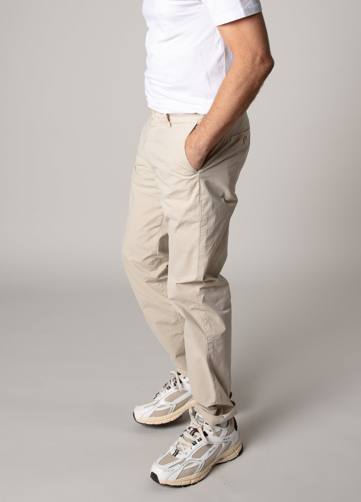 Beige gabardine chino pants