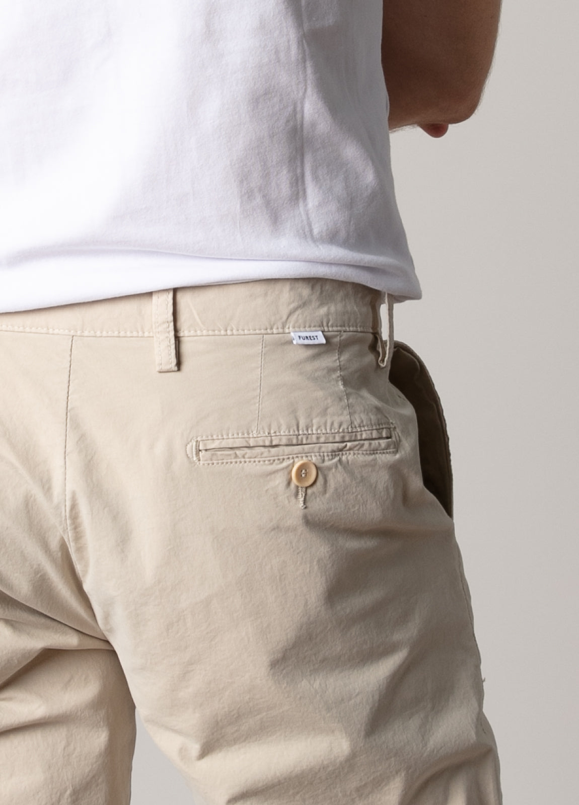 Beige gabardine chino pants
