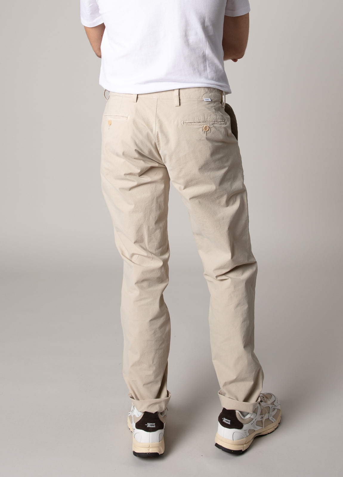 Beige gabardine chino pants