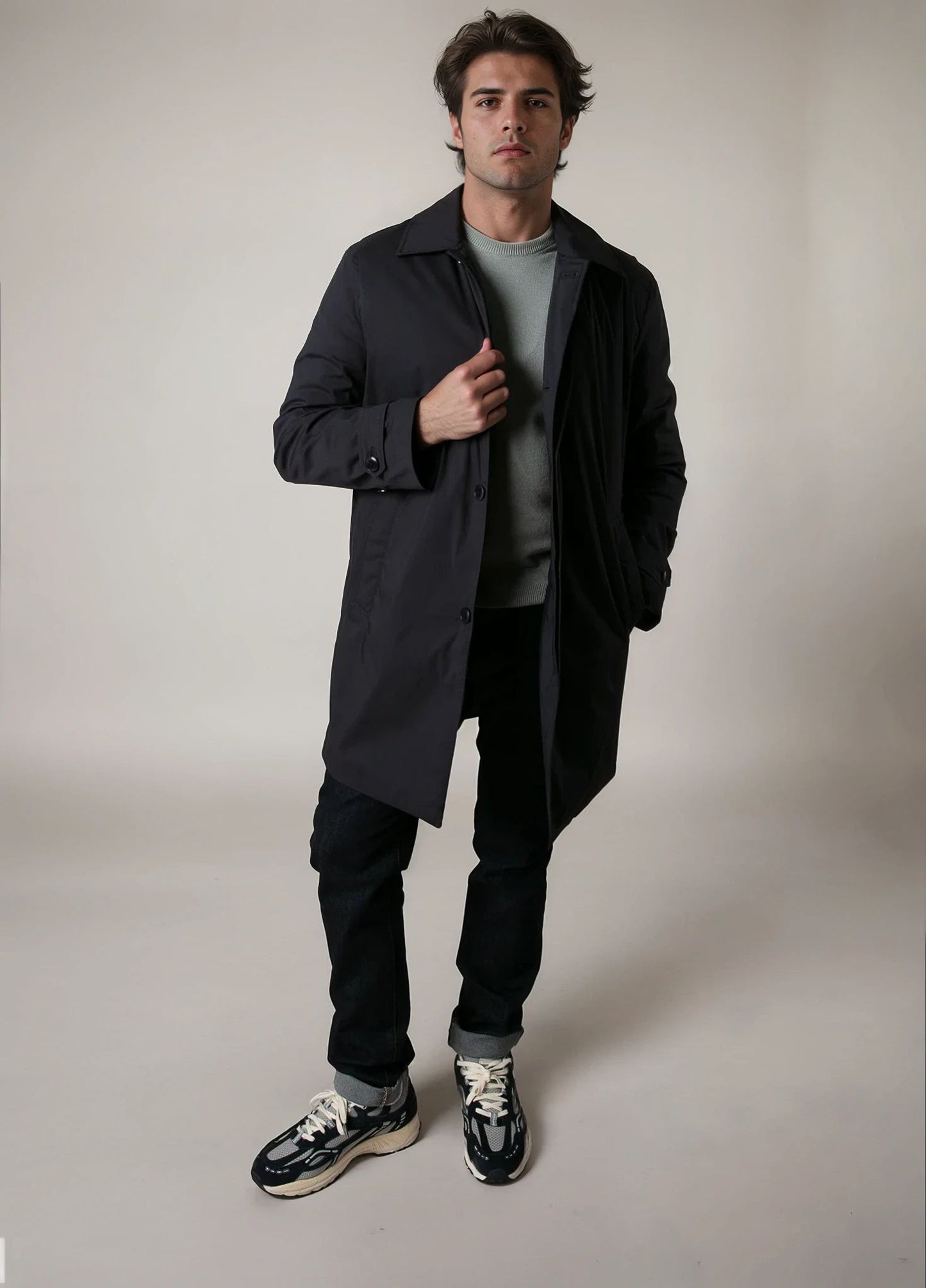 Trench azul marino