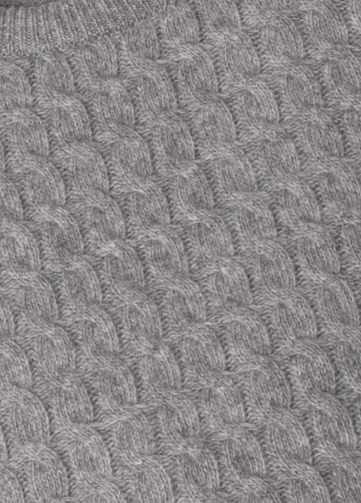 Jersey cuello redondo trenzado gris