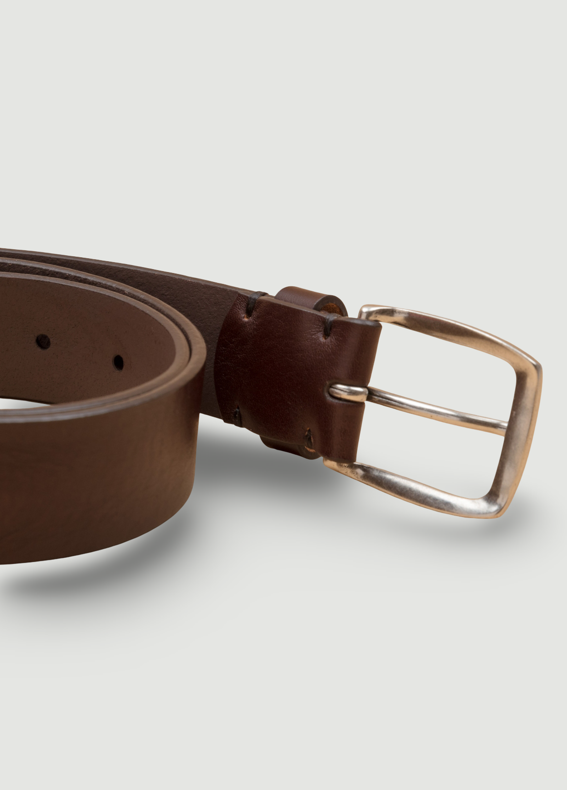 Cinturón sport piel lisa marrón