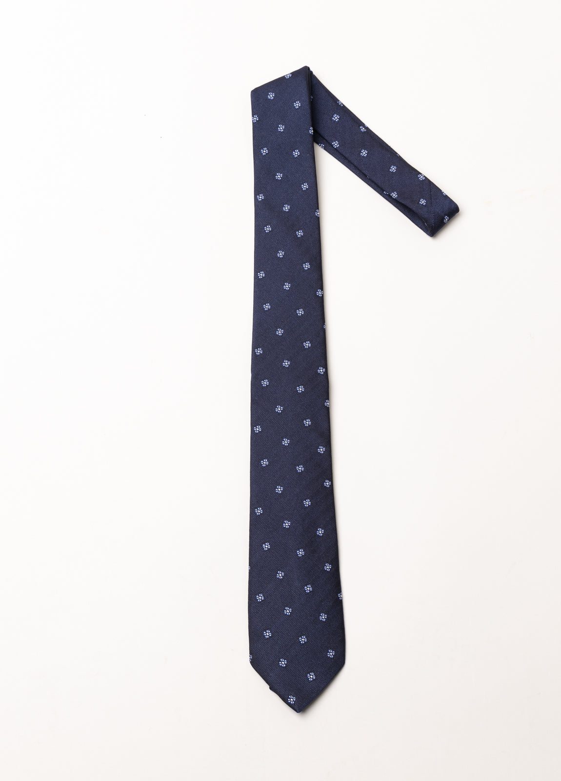 Corbata vestir dibujo flor azul marino