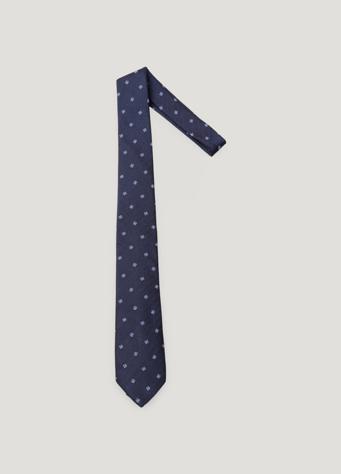 Corbata vestir dibujo flor azul marino