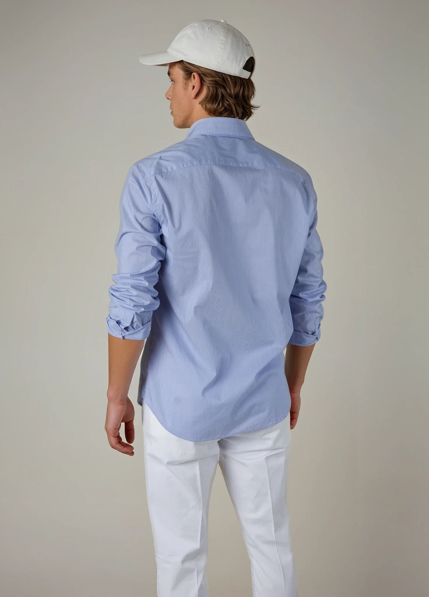 Camisa sport micro raya azul