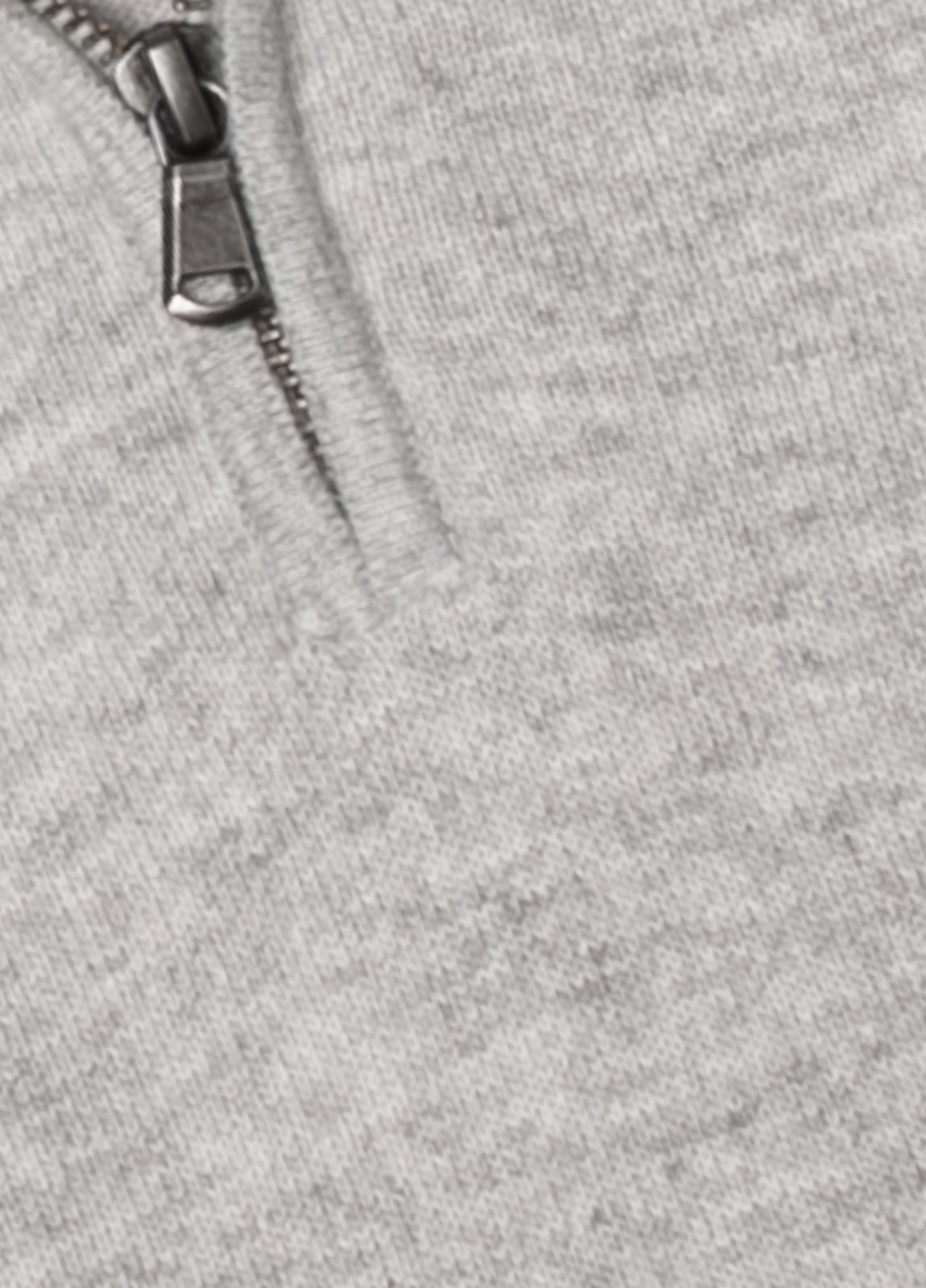 Jersey cuello zip lana gris perla