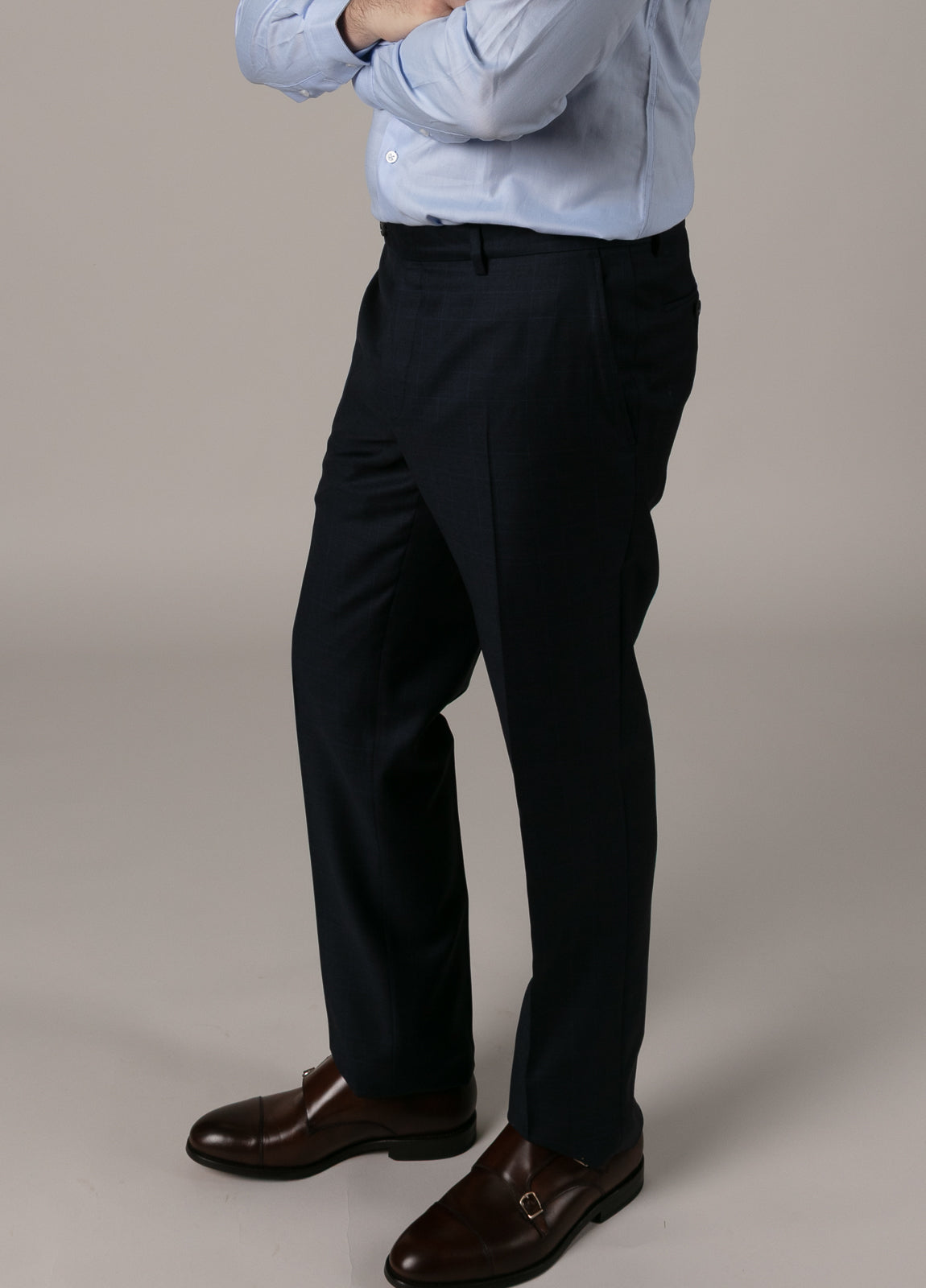 Traje vestir cuadro gales marino