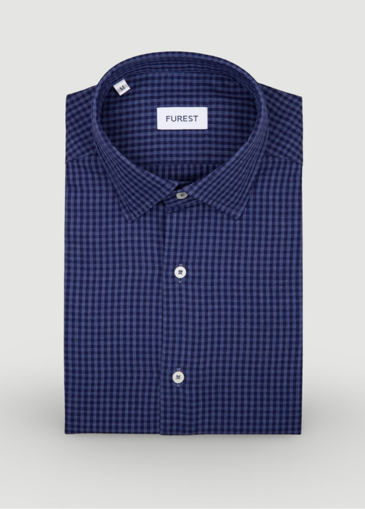 Camisa sport cuadrito azul tinta