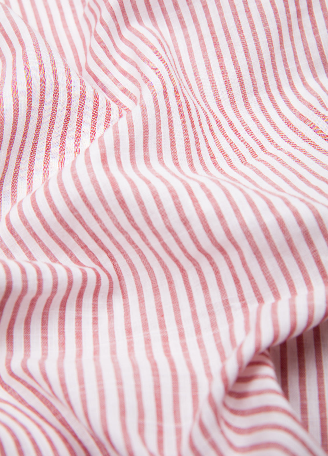Camisa sport algodón y lino rayas color rojo
