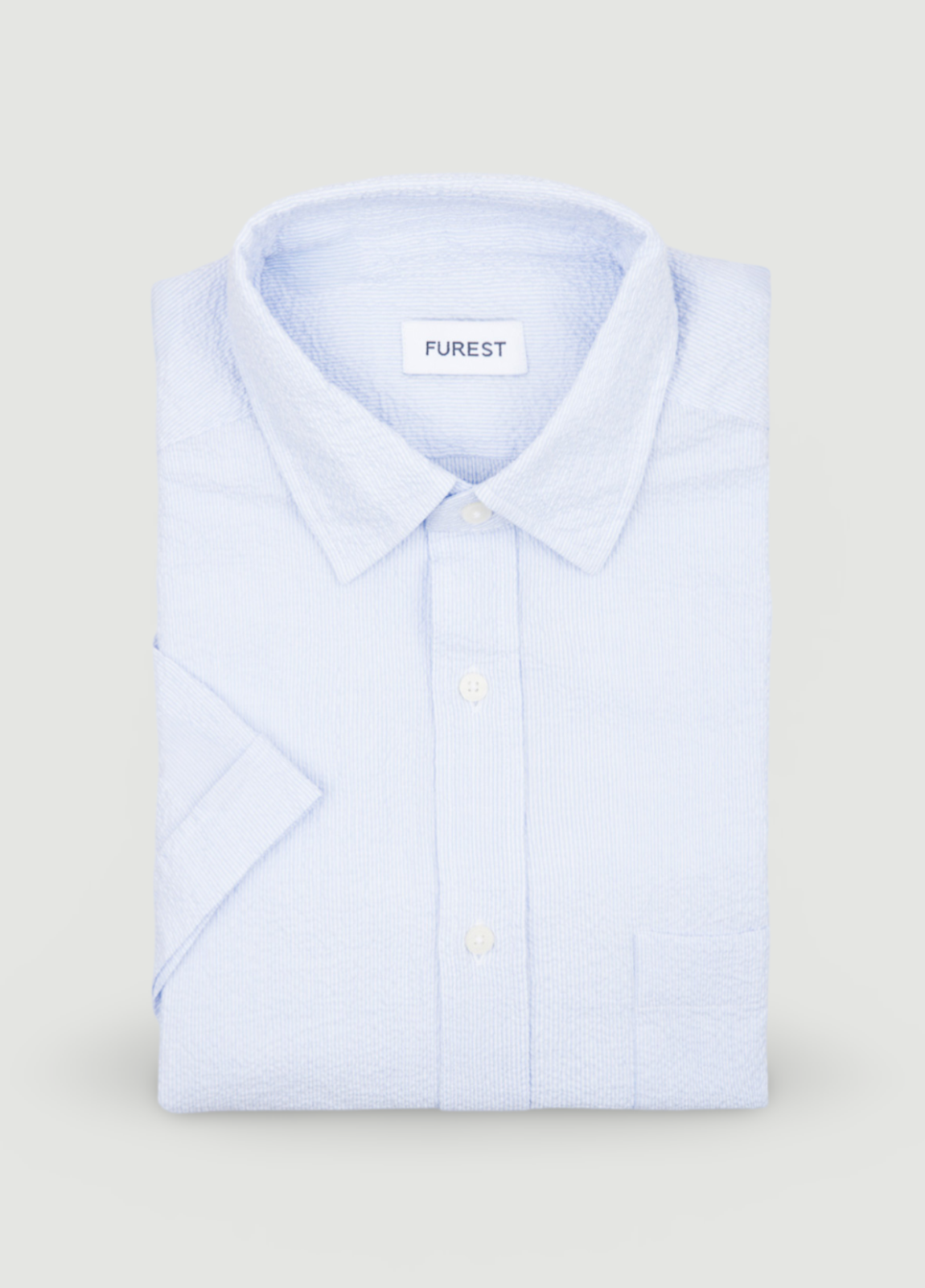 Camisa sport manga corta micro raya celeste