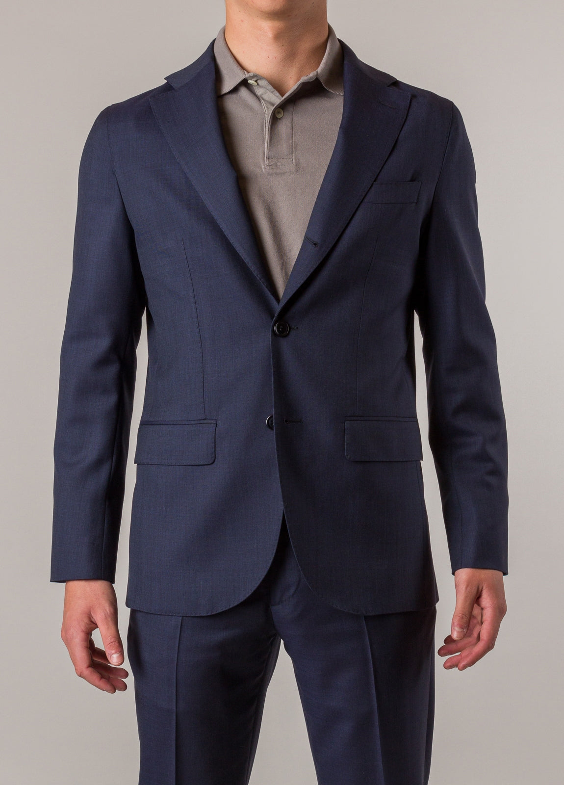 Traje micro textura marino