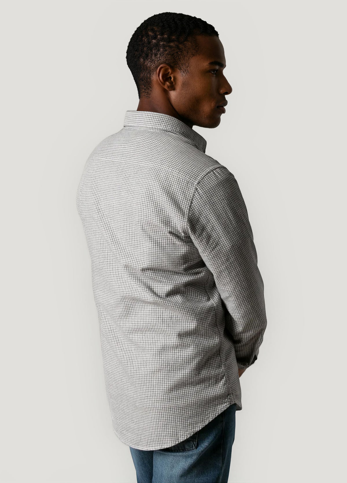 Gray plaid sport shirt