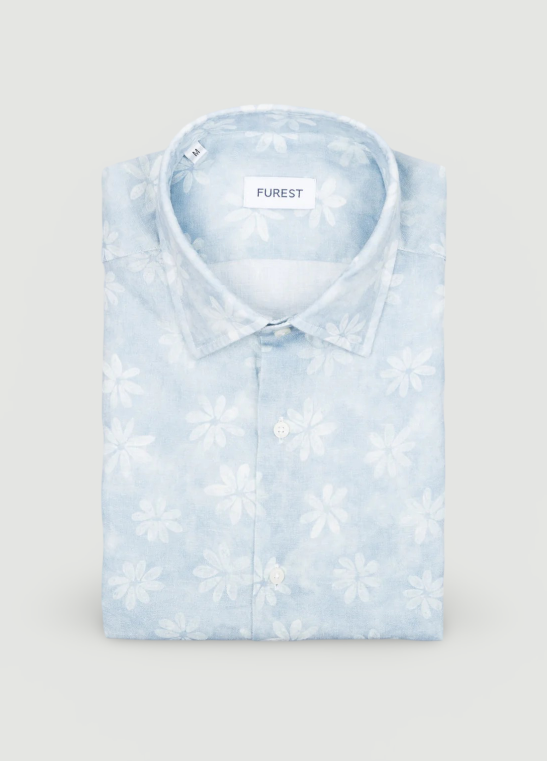 Camisa sport flores celeste