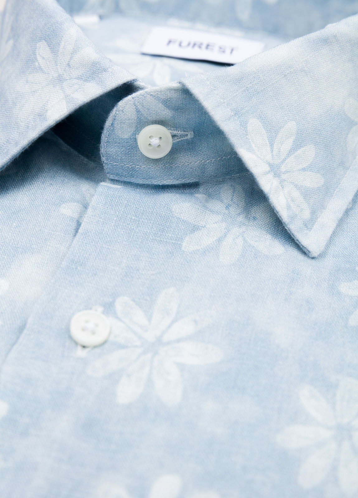 Camisa sport flores celeste