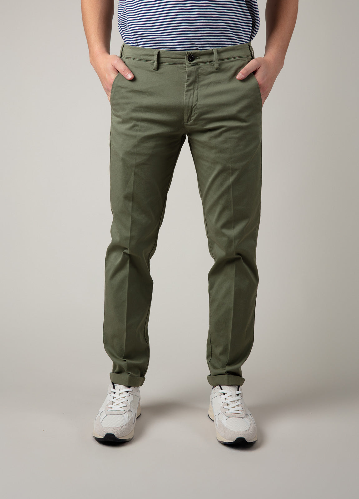 Khaki gabardine chinos