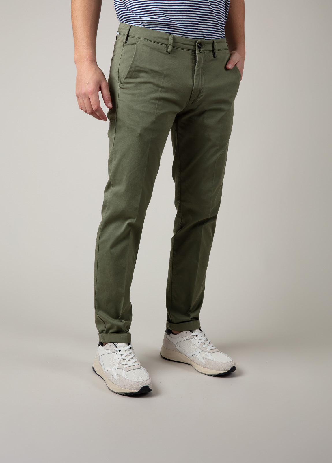 Khaki gabardine chinos