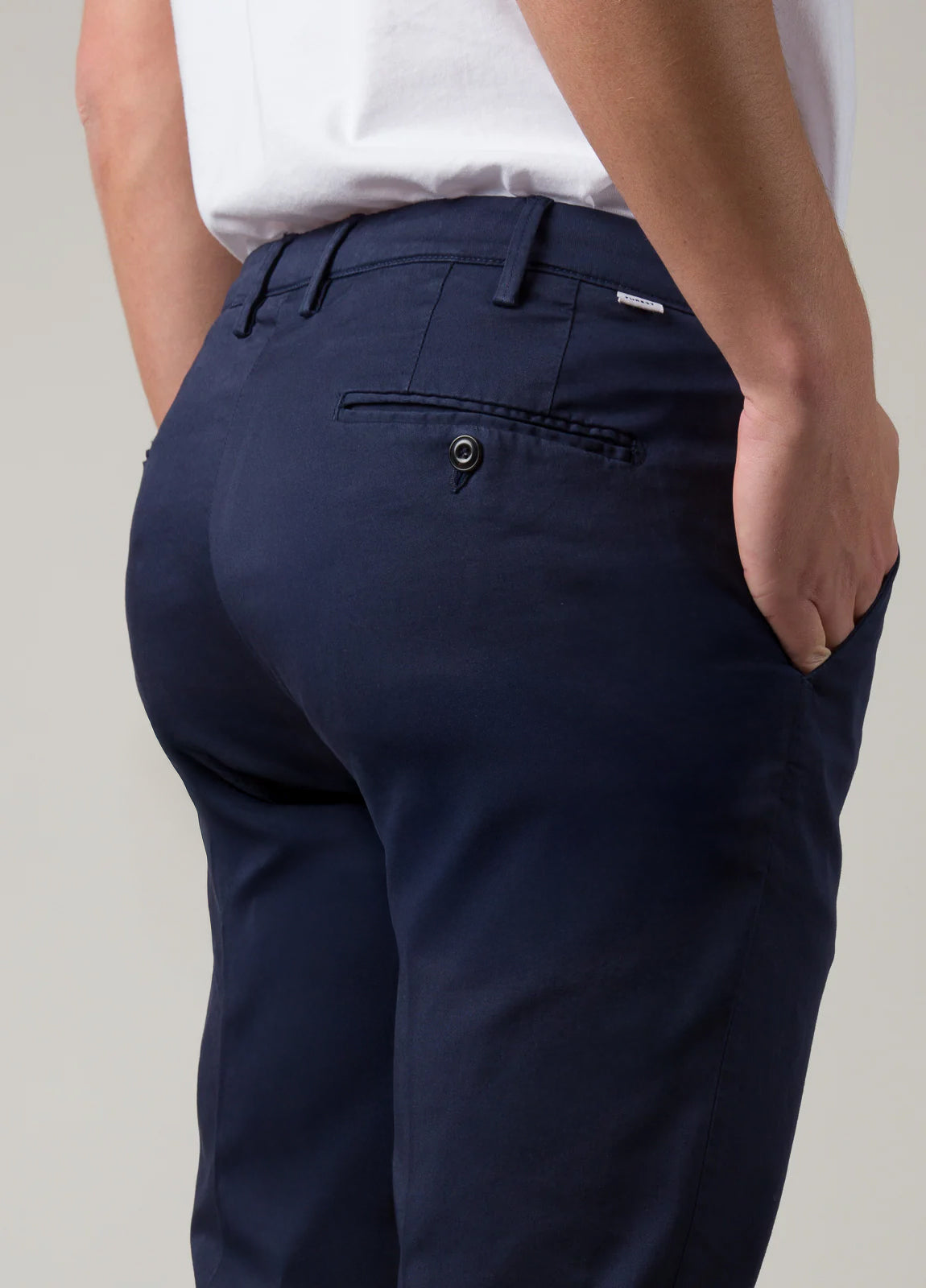 Navy gabardine chino pants