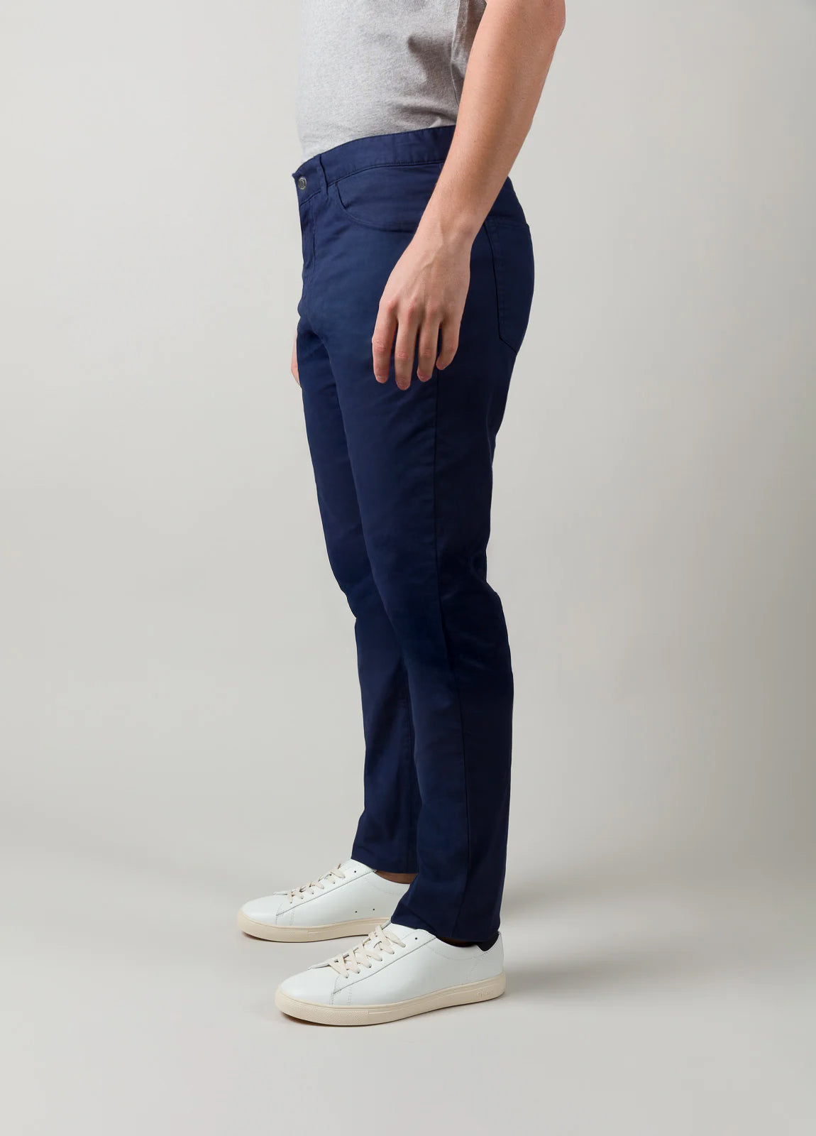 Navy five-pocket pants