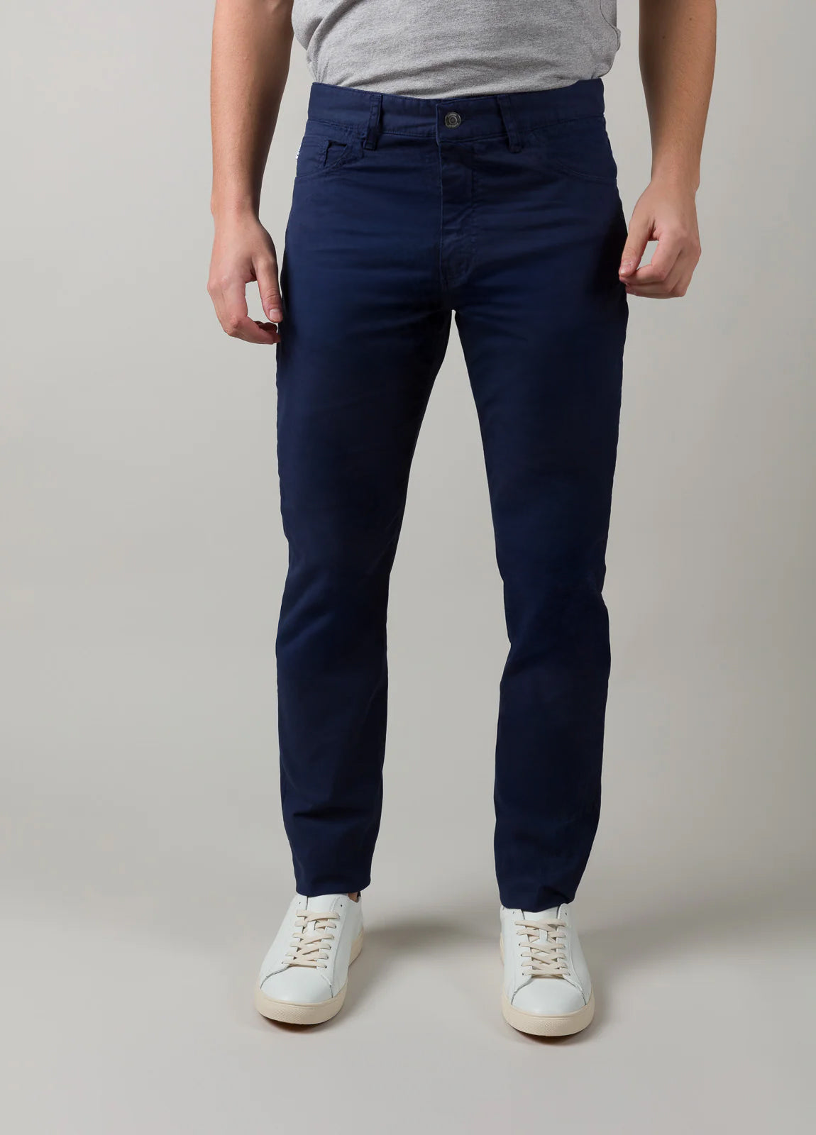 Navy five-pocket pants