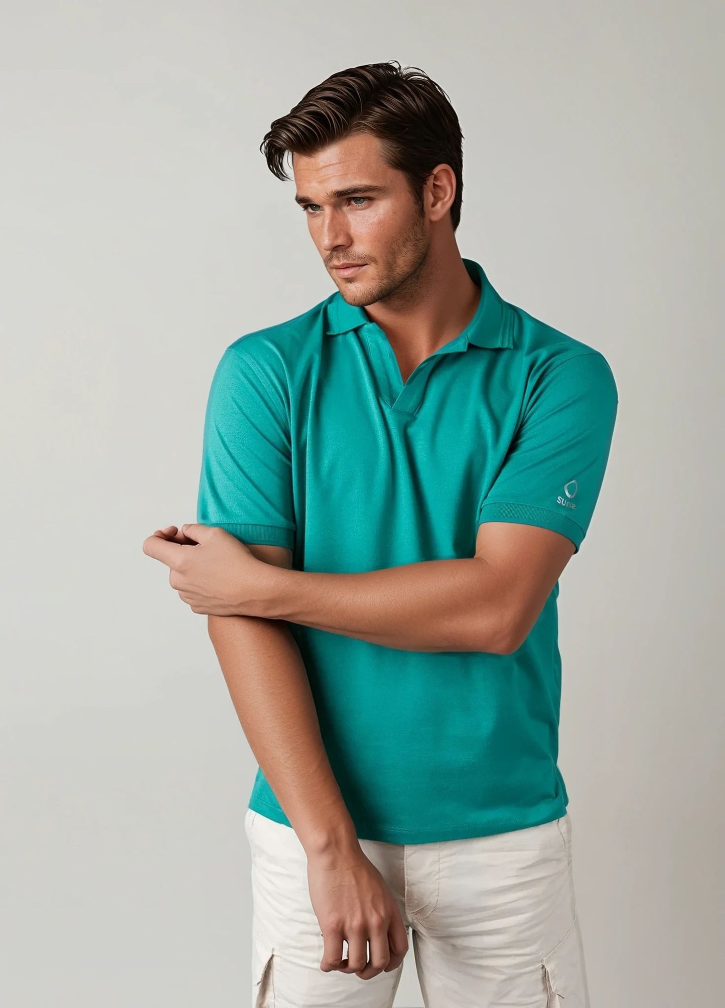 Polo cuello V verde