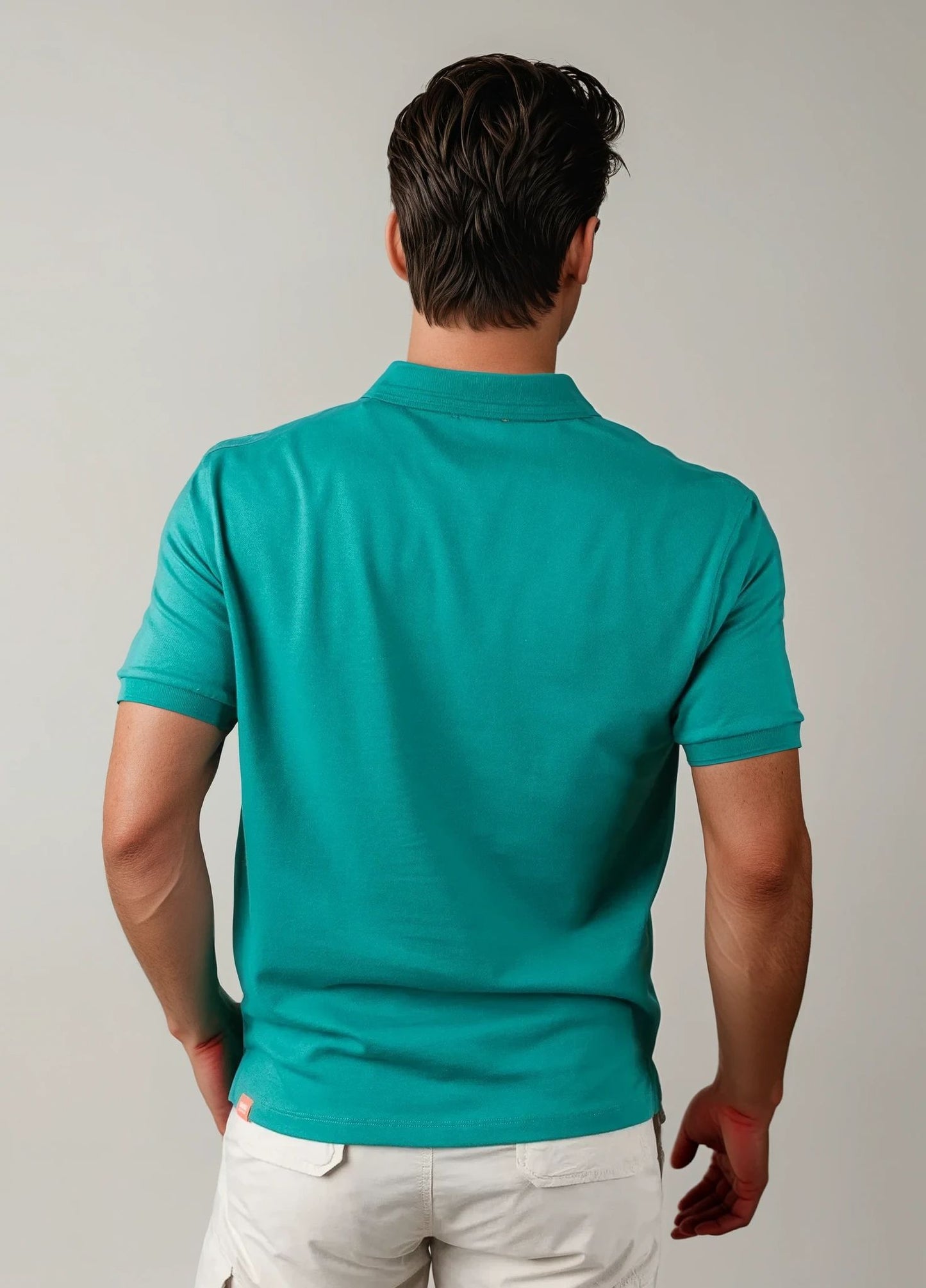 Polo cuello V verde