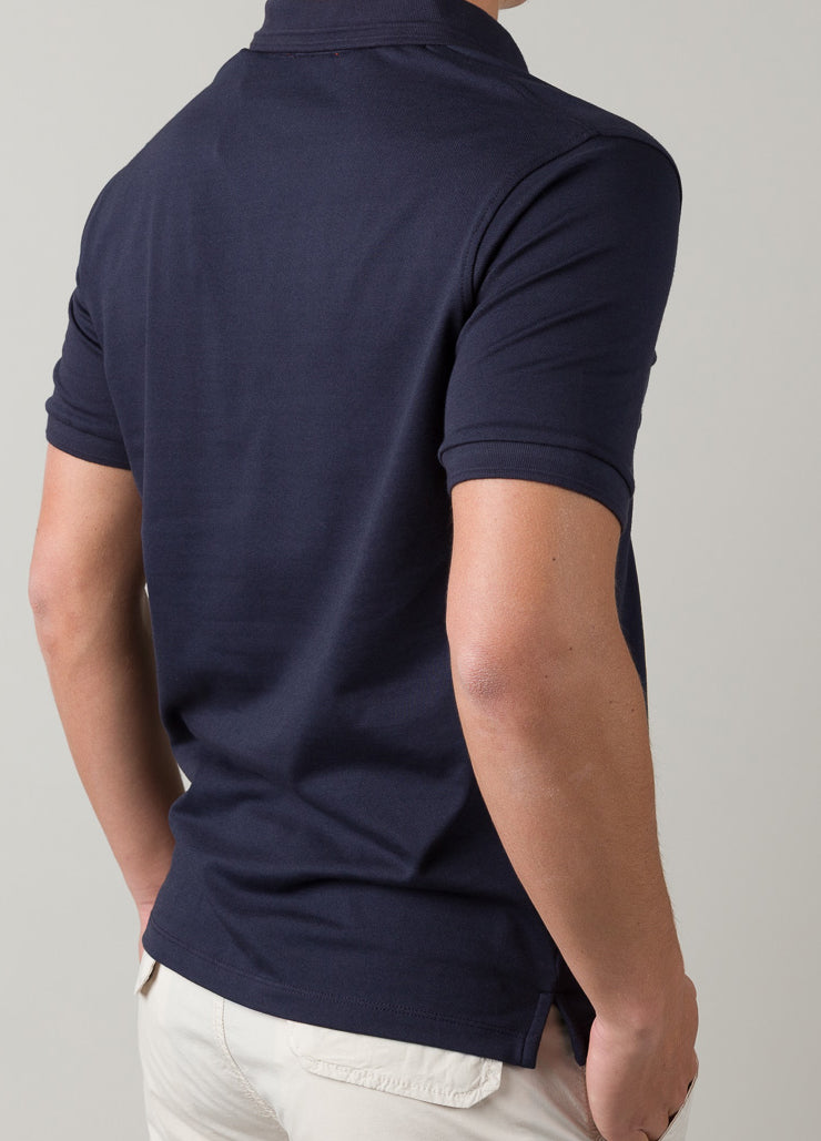 Polo cuello V marino