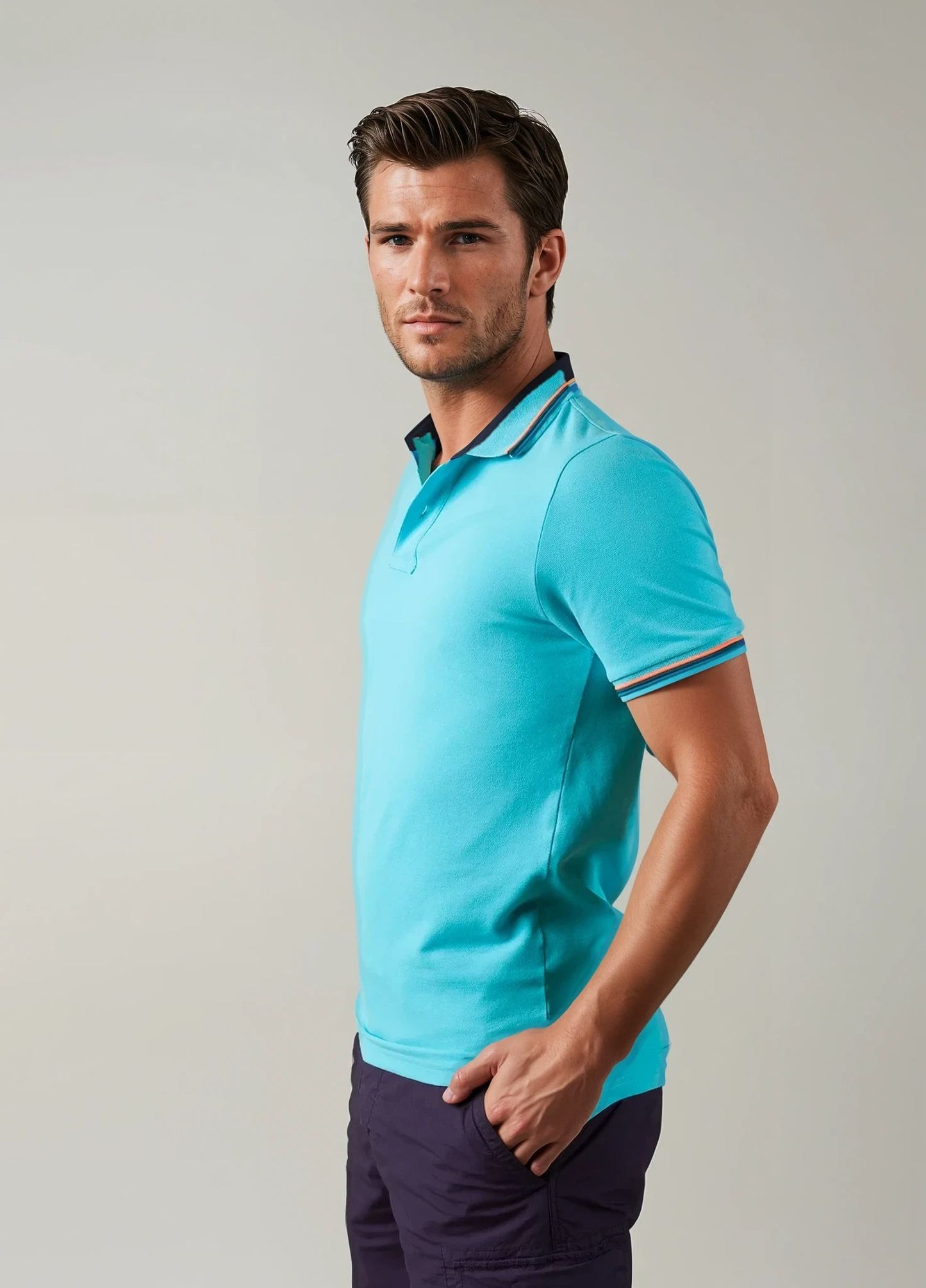 Polo piqué turquesa