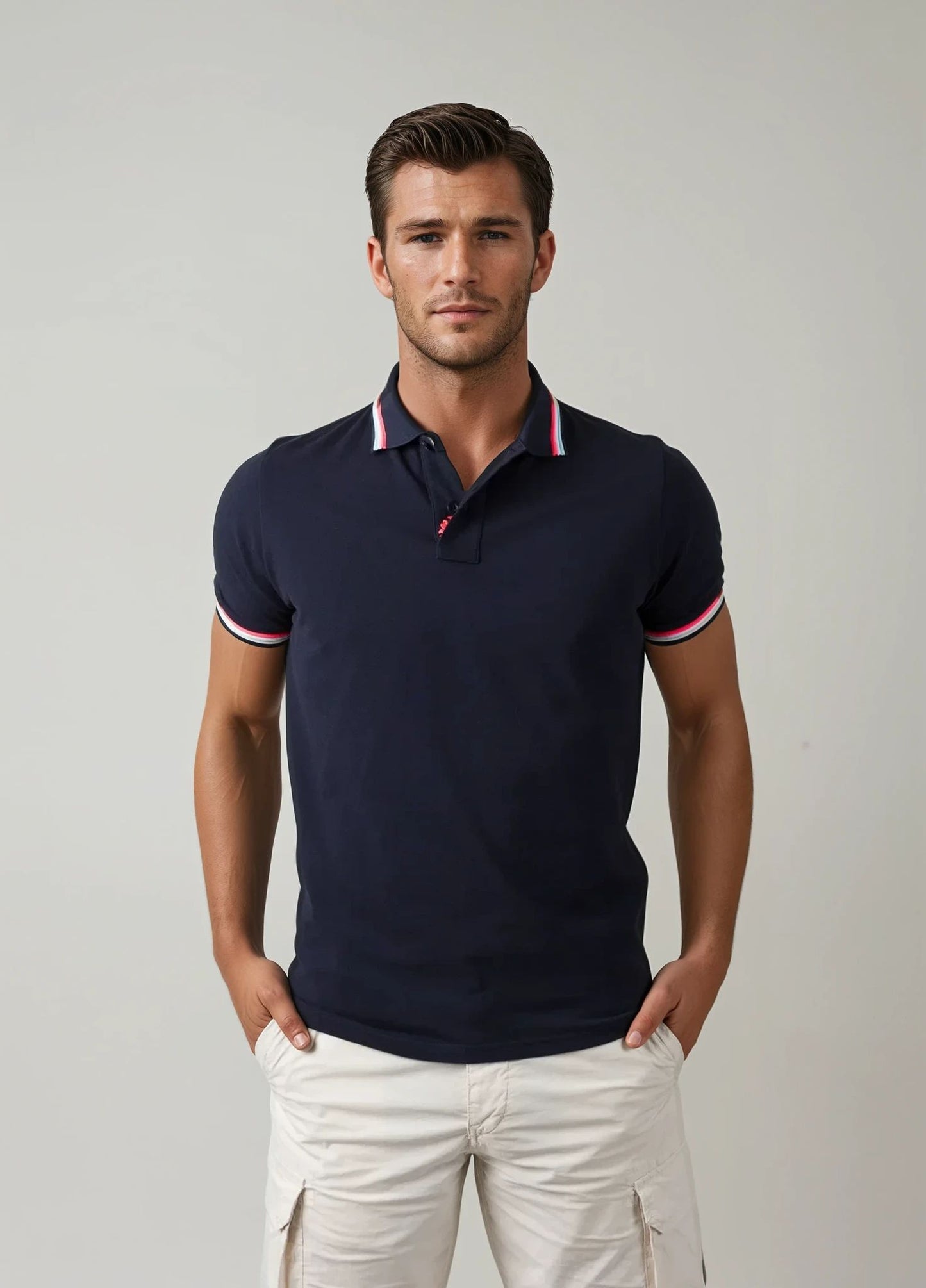 Polo piqué marino