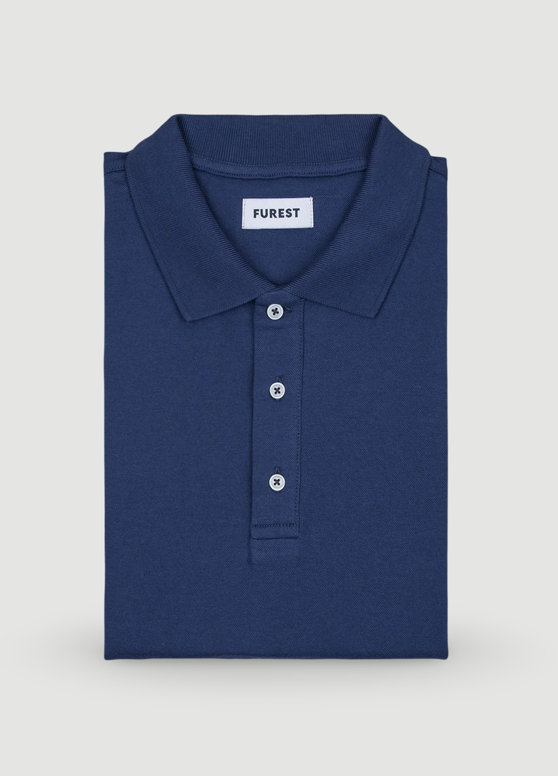 Blue piqué short-sleeved polo shirt
