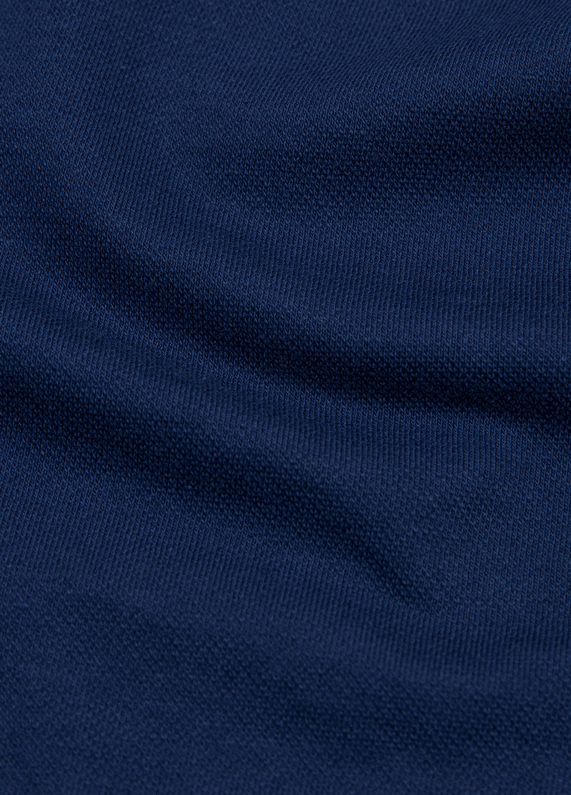 Blue piqué short-sleeved polo shirt