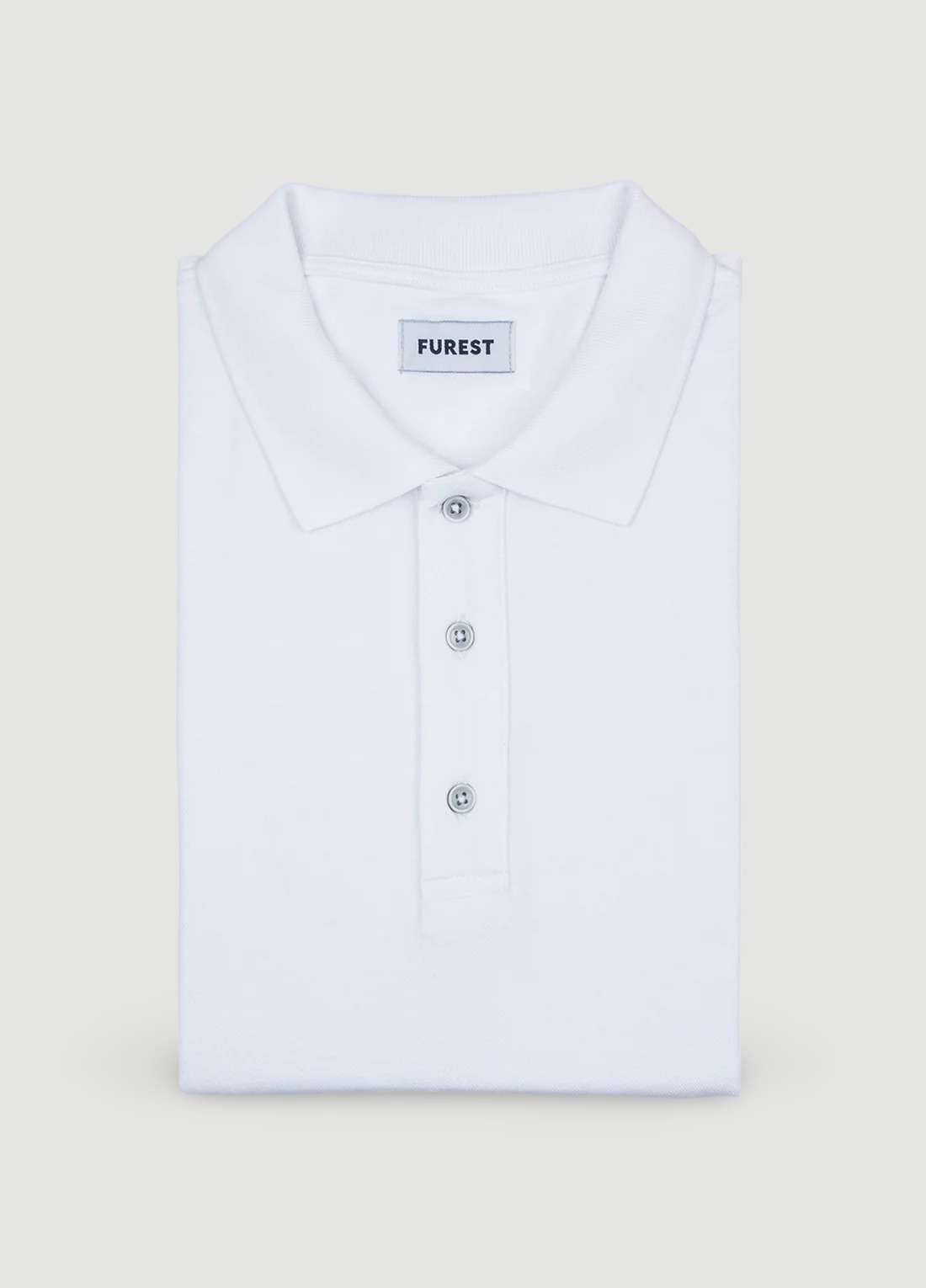 White piqué short-sleeved polo shirt