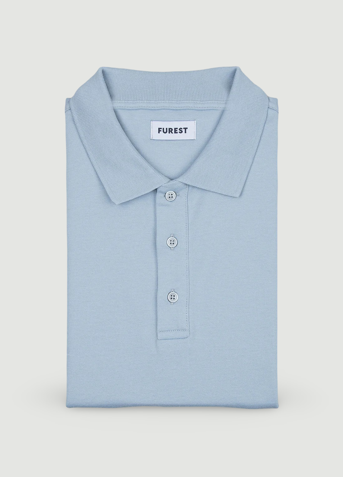 Light blue pique short-sleeved polo shirt