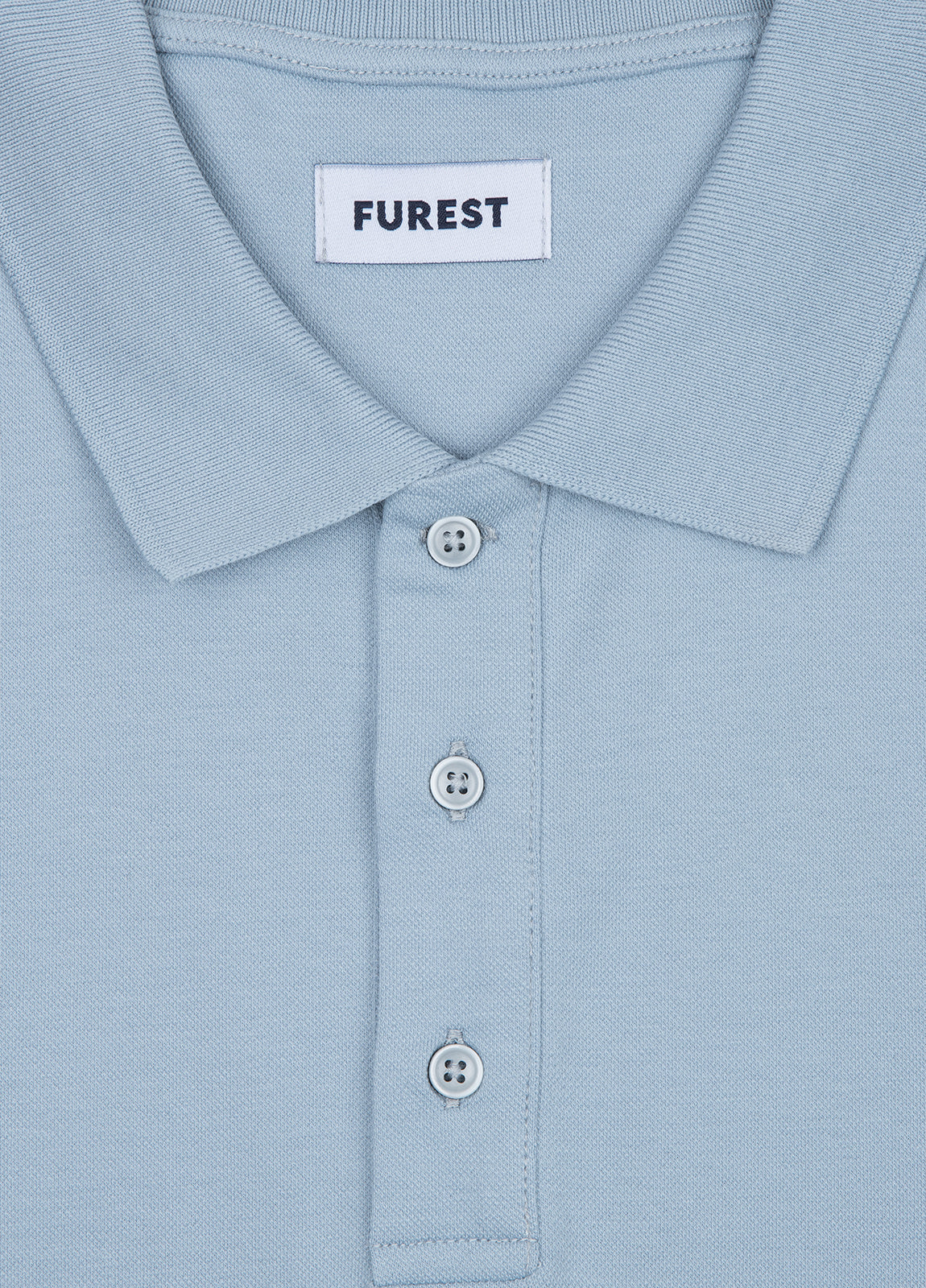 Light blue pique short-sleeved polo shirt