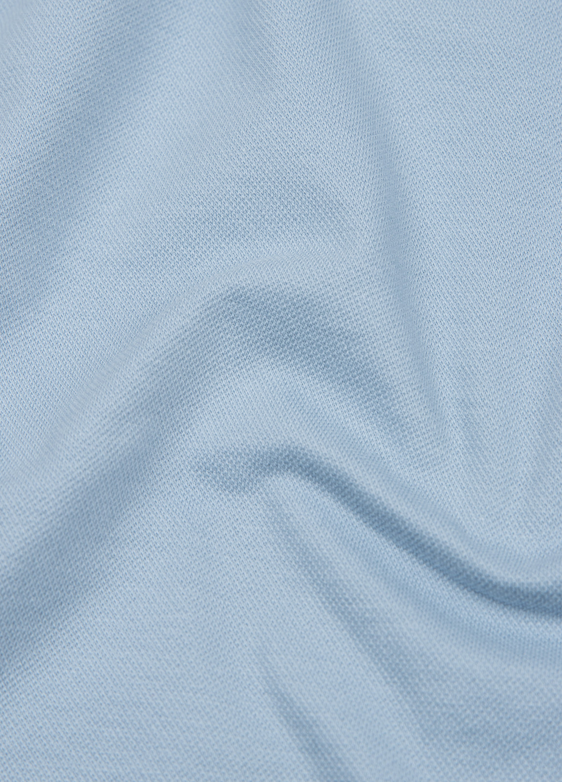 Light blue pique short-sleeved polo shirt