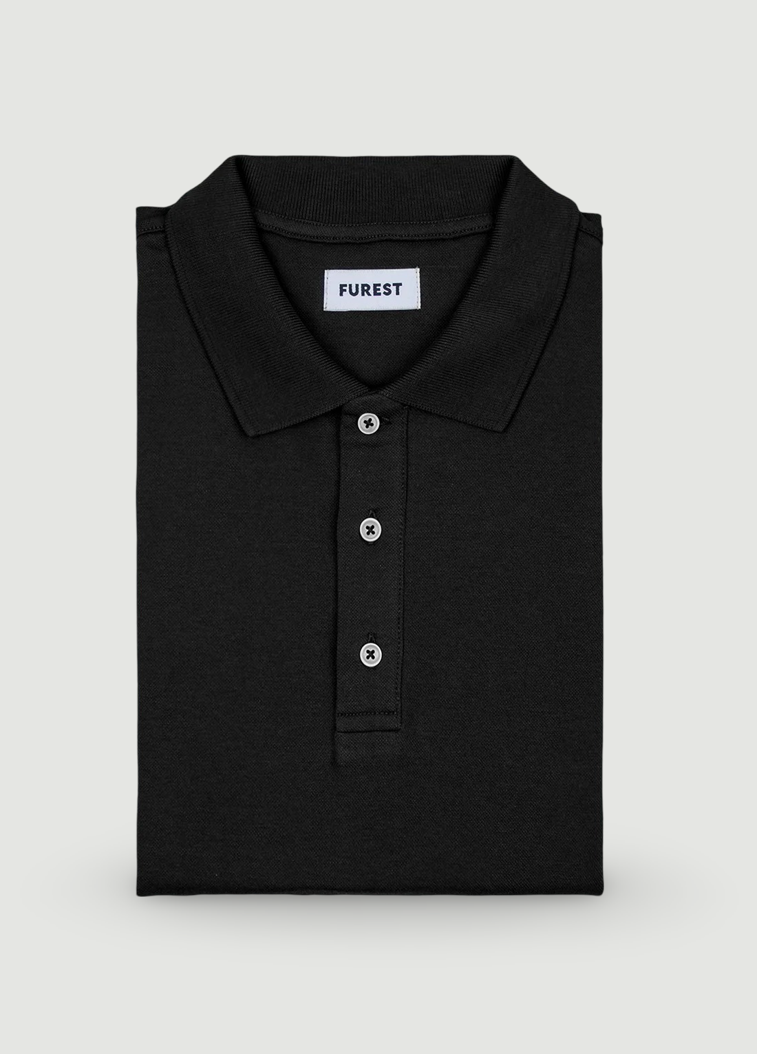 Black piqué short-sleeved polo shirt