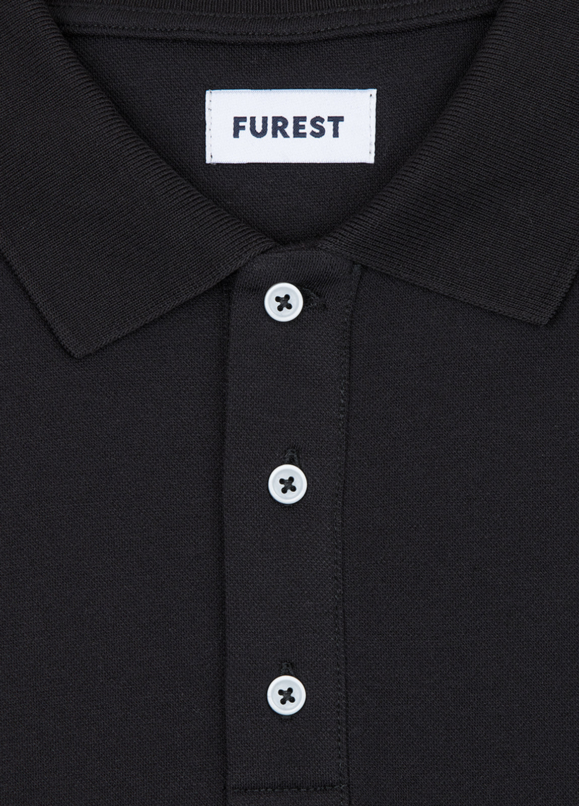 Black piqué short-sleeved polo shirt