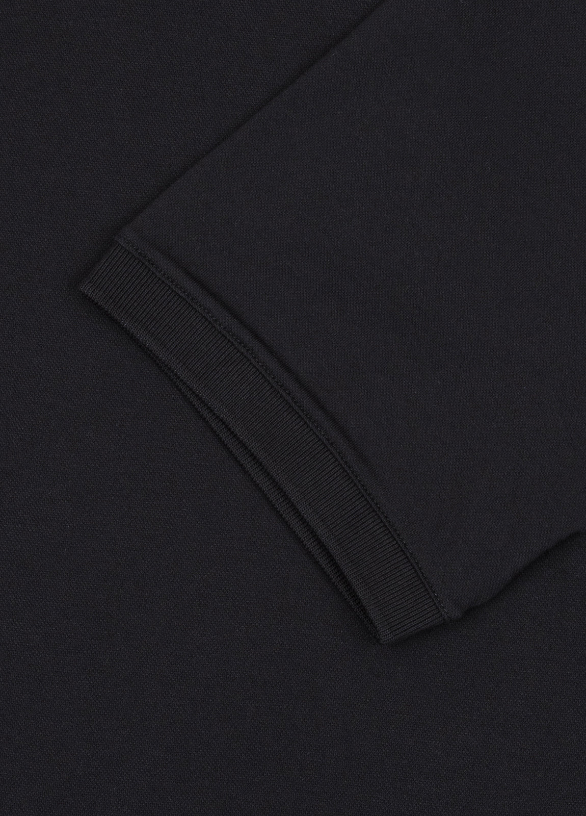 Black piqué short-sleeved polo shirt