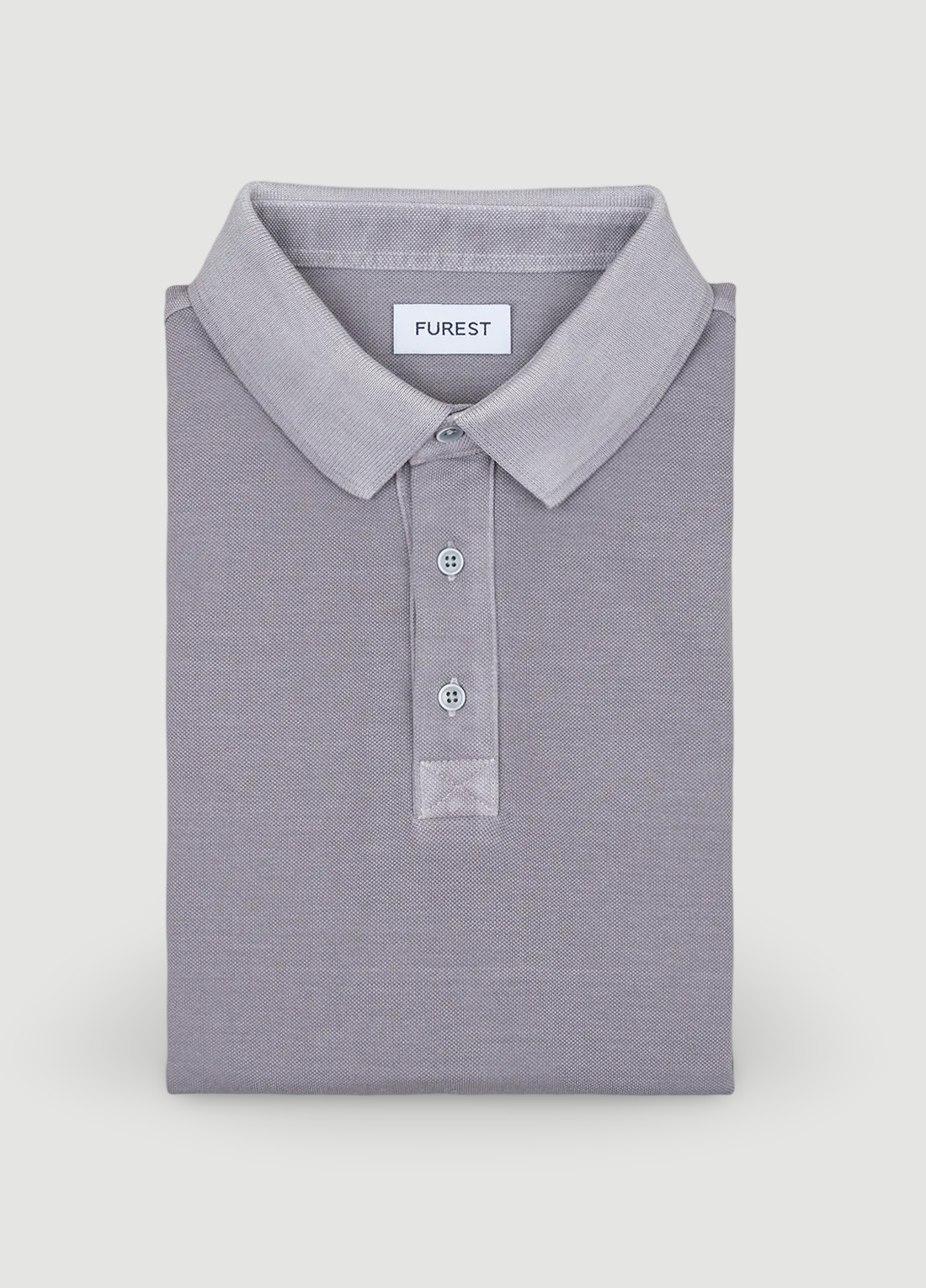 Polo manga corta garment dye pique gris