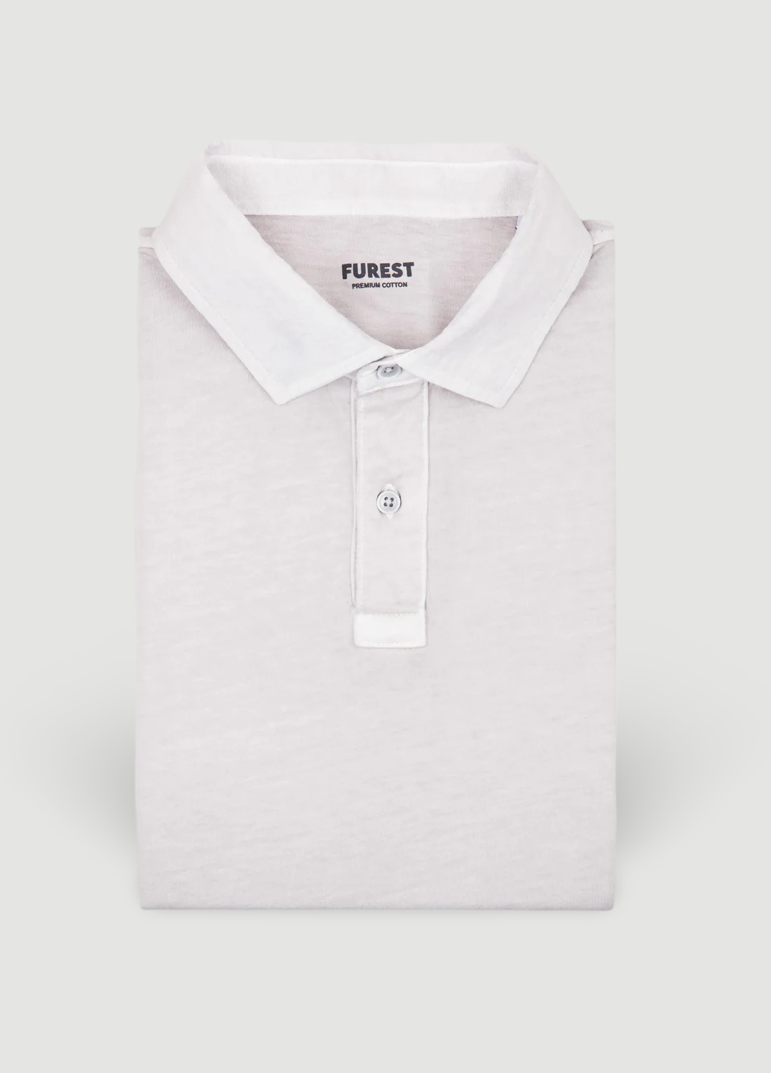 Plain stone long-sleeved polo shirt