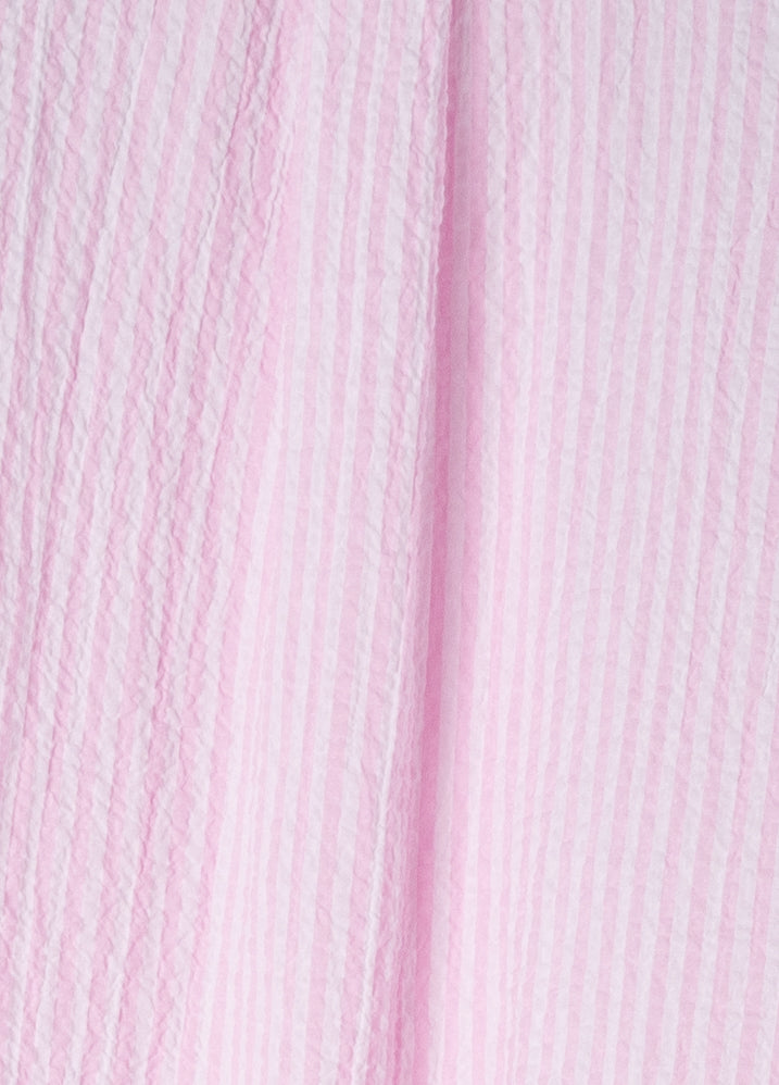 Pink striped seersucker shirt
