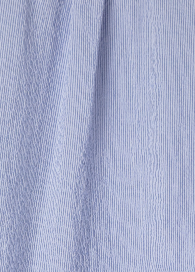 Blue striped seersucker shirt