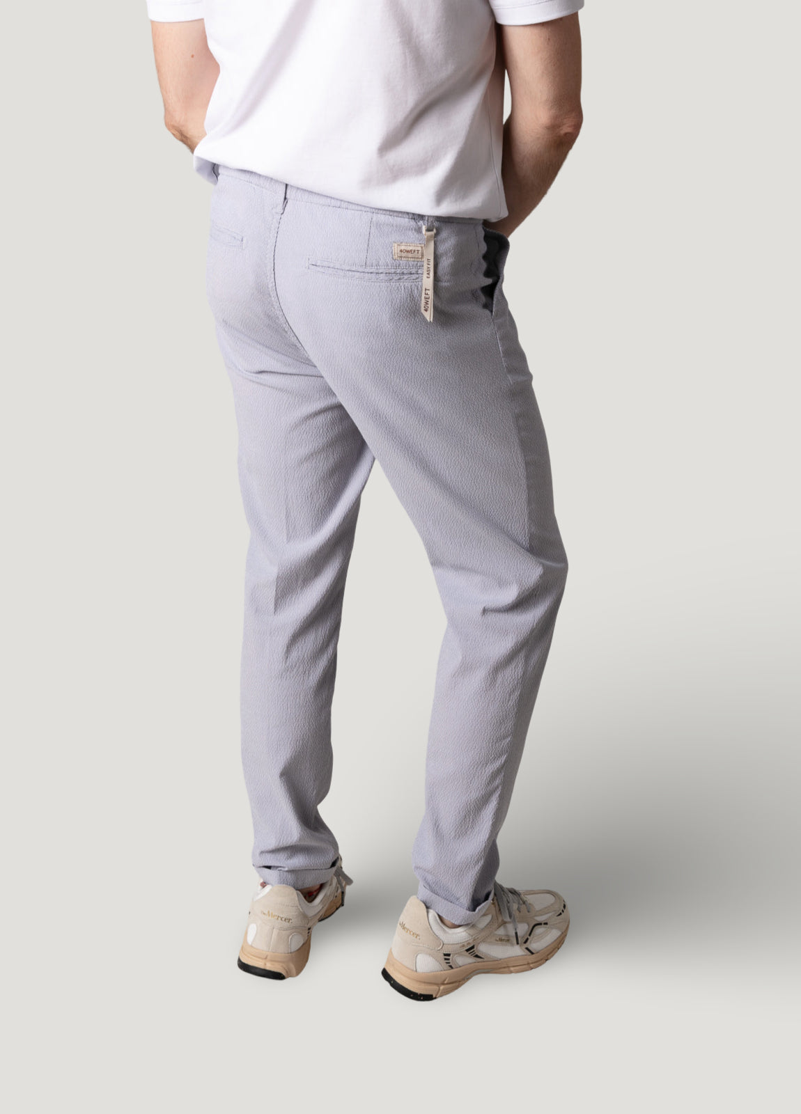 Pantalón sport seersucker azul