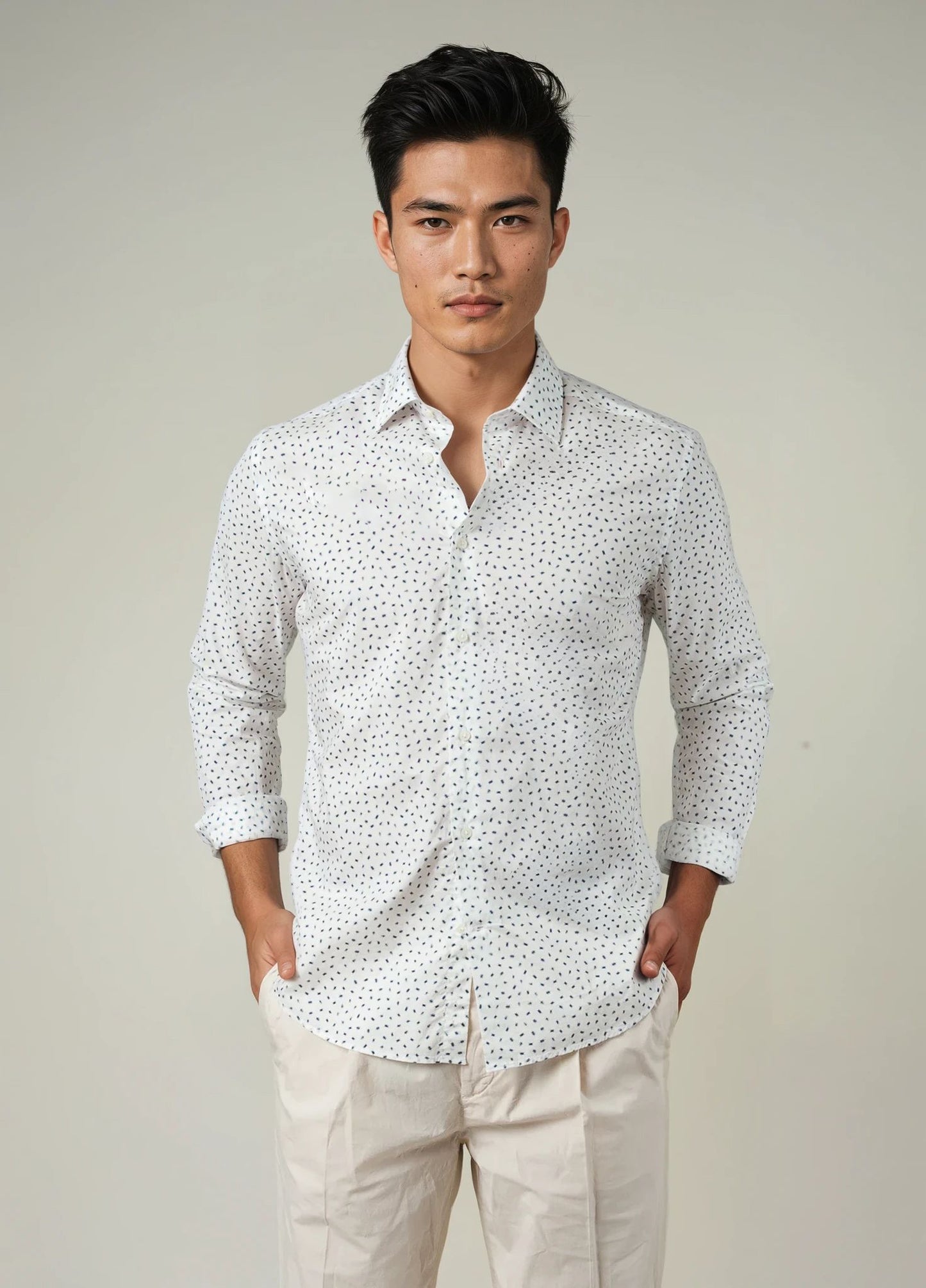Camisa sport estampado azul