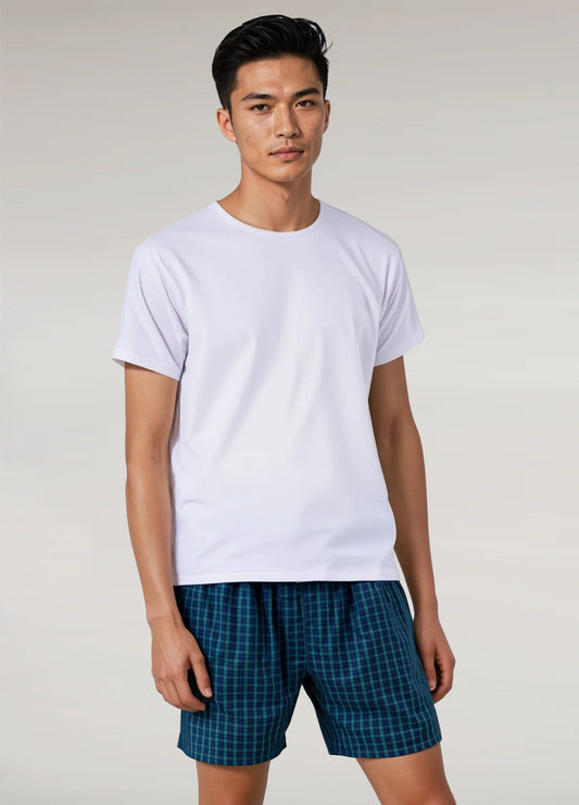 Boxer cuadros verde y azul